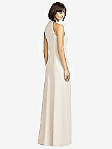 Rear View Thumbnail - Oat Full Length Crepe Halter Neckline Dress