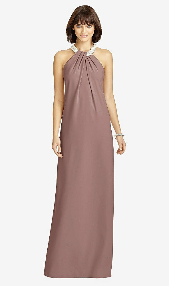 Front View - Sienna Full Length Crepe Halter Neckline Dress