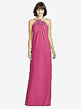 Front View Thumbnail - Tea Rose Full Length Crepe Halter Neckline Dress