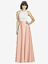 Front View Thumbnail - Pale Peach Crepe Maxi Skirt