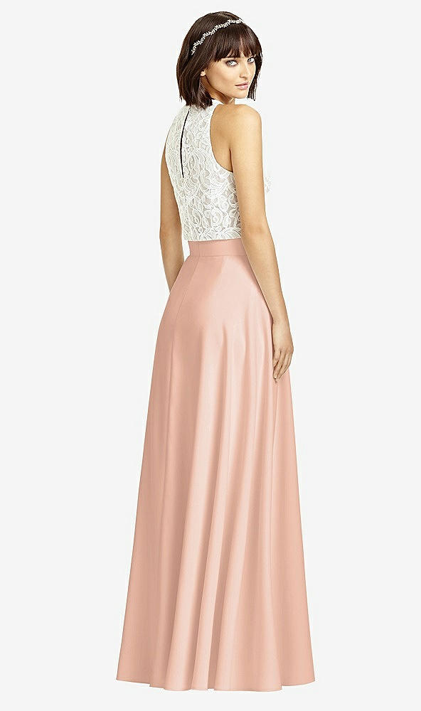 Back View - Pale Peach Crepe Maxi Skirt