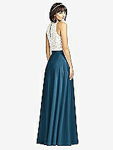 Rear View Thumbnail - Atlantic Blue Crepe Maxi Skirt