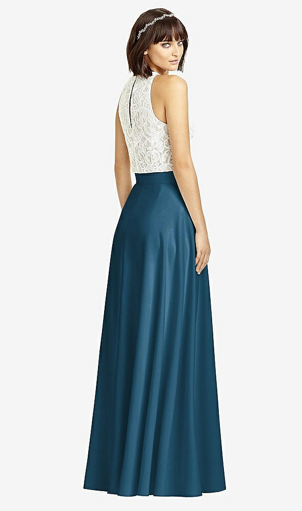 Back View - Atlantic Blue Crepe Maxi Skirt