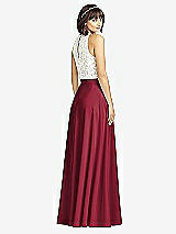 Rear View Thumbnail - Burgundy Crepe Maxi Skirt