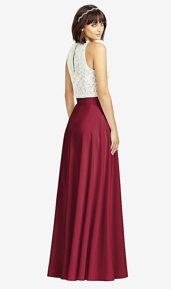 Back View - Burgundy Crepe Maxi Skirt