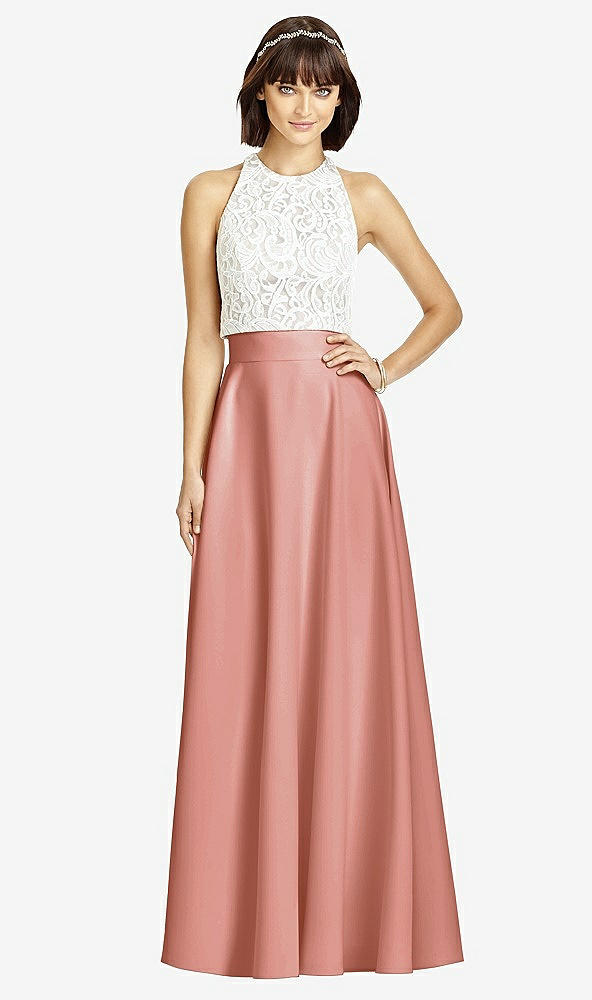 Front View - Desert Rose Crepe Maxi Skirt