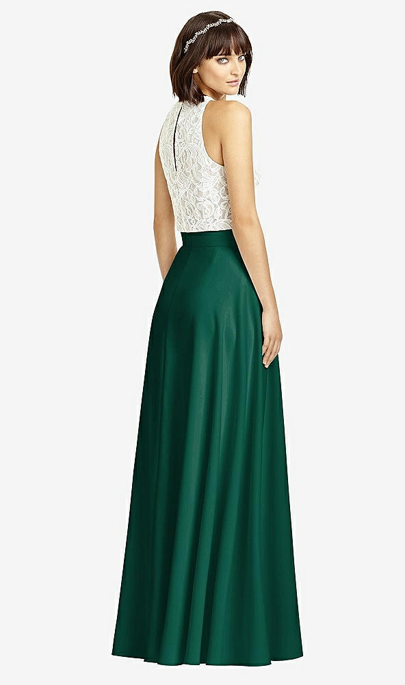 Back View - Hunter Green Crepe Maxi Skirt