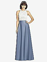 Front View Thumbnail - Larkspur Blue Crepe Maxi Skirt