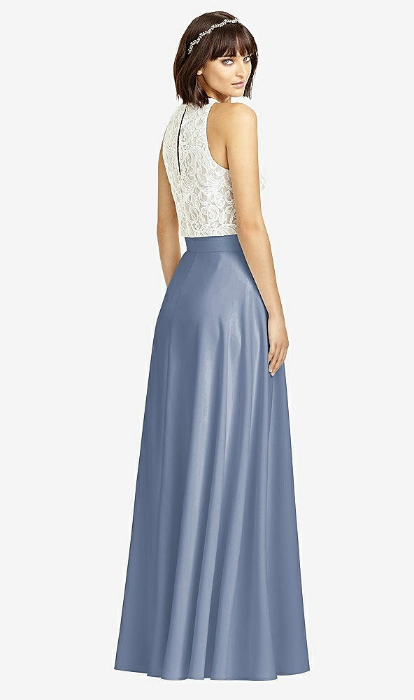 Back View - Larkspur Blue Crepe Maxi Skirt