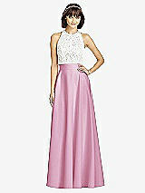 Front View Thumbnail - Powder Pink Crepe Maxi Skirt