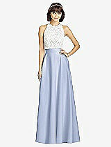 Front View Thumbnail - Sky Blue Crepe Maxi Skirt