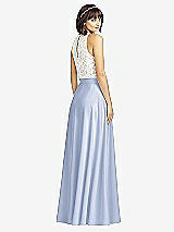 Rear View Thumbnail - Sky Blue Crepe Maxi Skirt