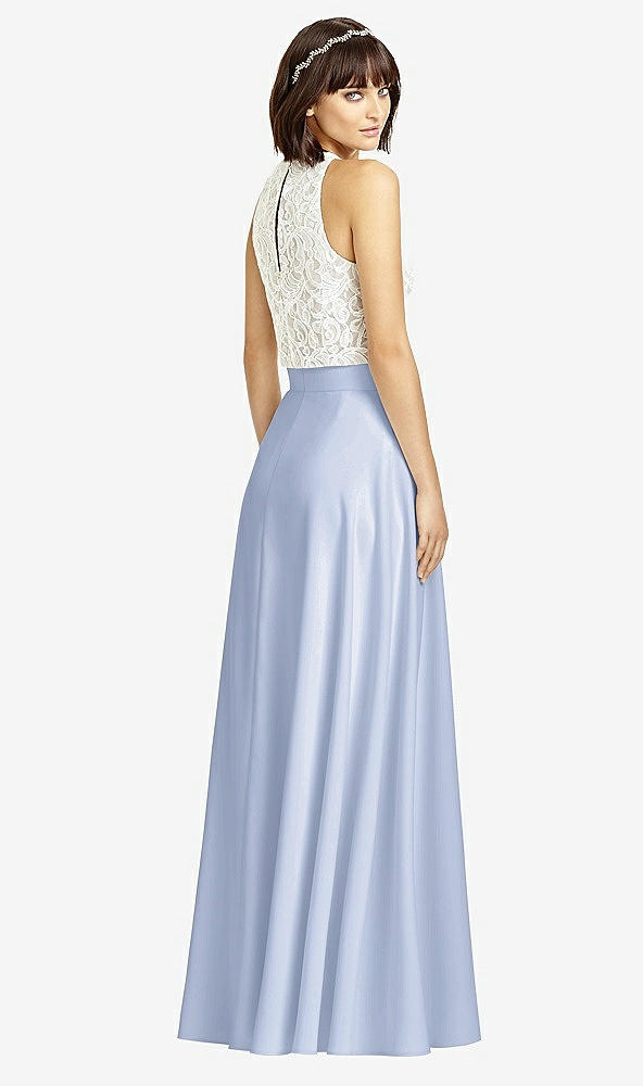 Back View - Sky Blue Crepe Maxi Skirt