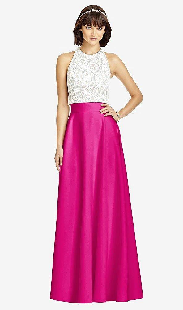 Front View - Think Pink Crepe Maxi Skirt