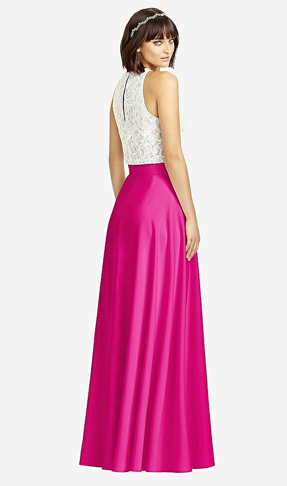 Back View - Think Pink Crepe Maxi Skirt