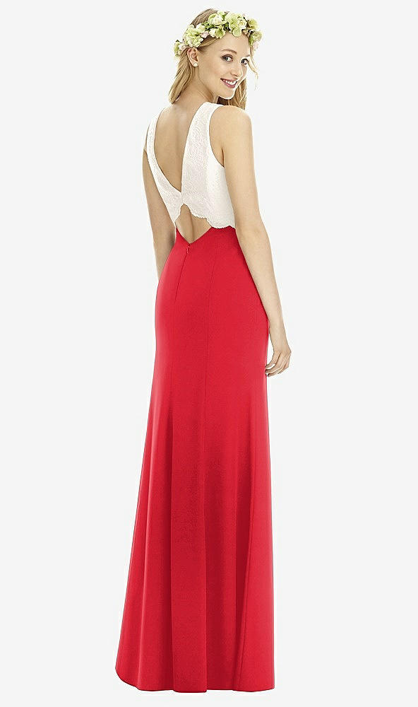 Back View - Parisian Red & Ivory Social Bridesmaids Style 8172