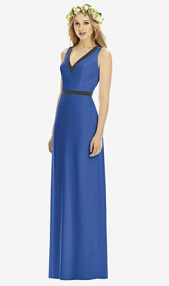 Front View - Classic Blue & Black Social Bridesmaids Style 8173