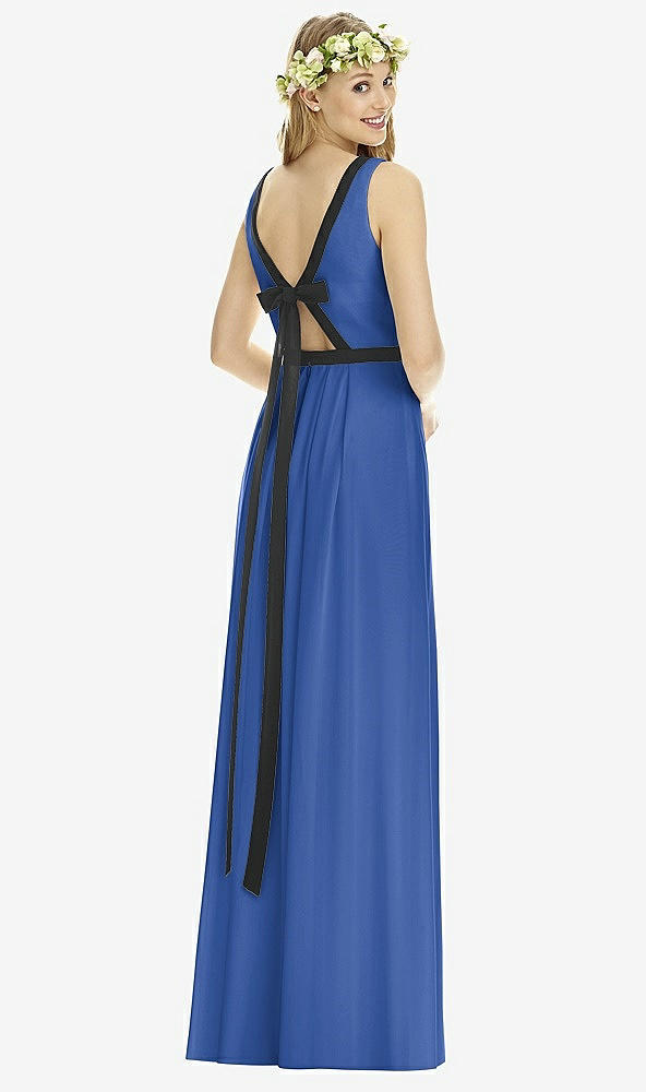 Back View - Classic Blue & Black Social Bridesmaids Style 8173