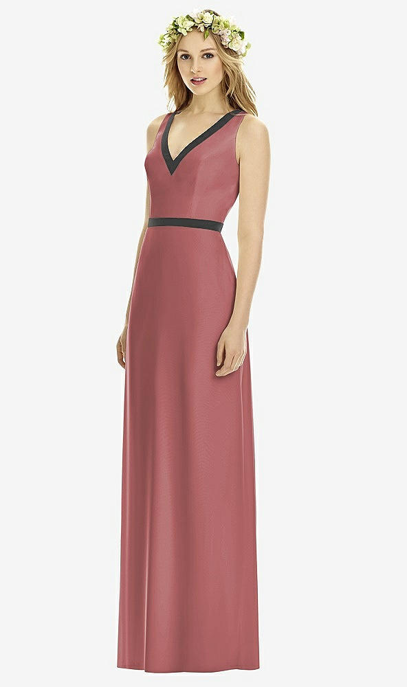 Front View - English Rose & Black Social Bridesmaids Style 8173