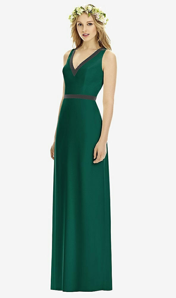 Front View - Hunter Green & Black Social Bridesmaids Style 8173