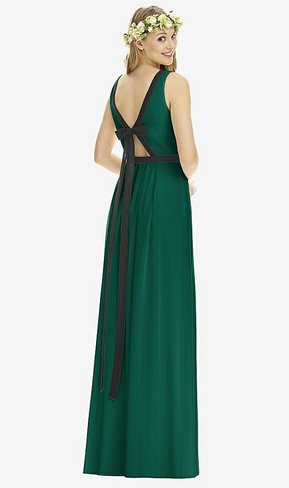 Back View - Hunter Green & Black Social Bridesmaids Style 8173