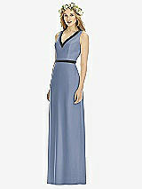 Front View Thumbnail - Larkspur Blue & Black Social Bridesmaids Style 8173