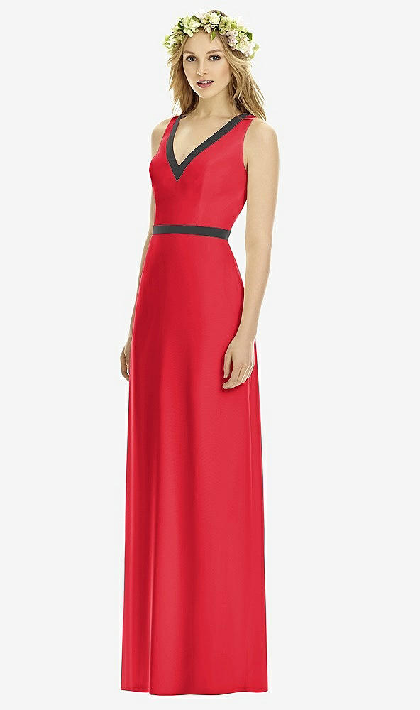 Front View - Parisian Red & Black Social Bridesmaids Style 8173