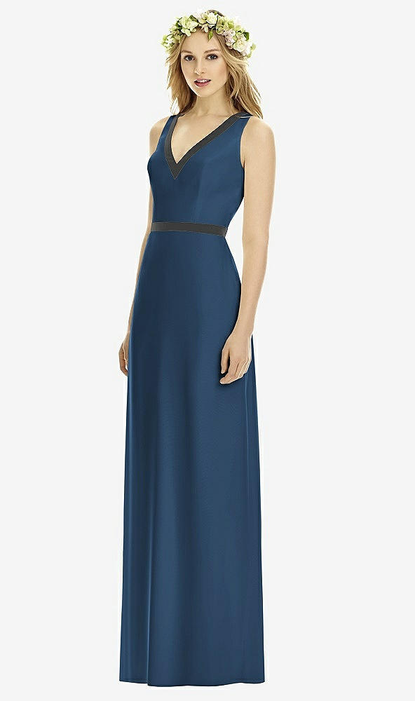 Front View - Sofia Blue & Black Social Bridesmaids Style 8173