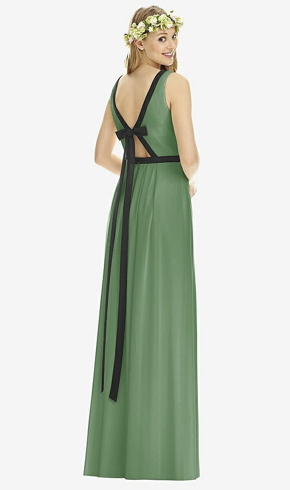 Back View - Vineyard Green & Black Social Bridesmaids Style 8173