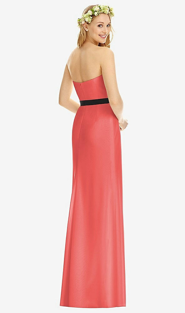 Back View - Perfect Coral & Black Social Bridesmaids Style 8174