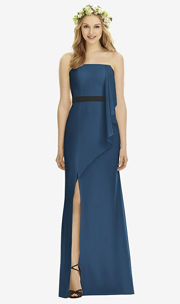 Front View - Sofia Blue & Black Social Bridesmaids Style 8174