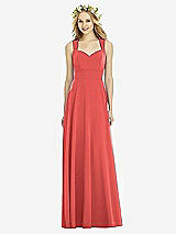 Rear View Thumbnail - Perfect Coral Social Bridesmaids Dress 8177