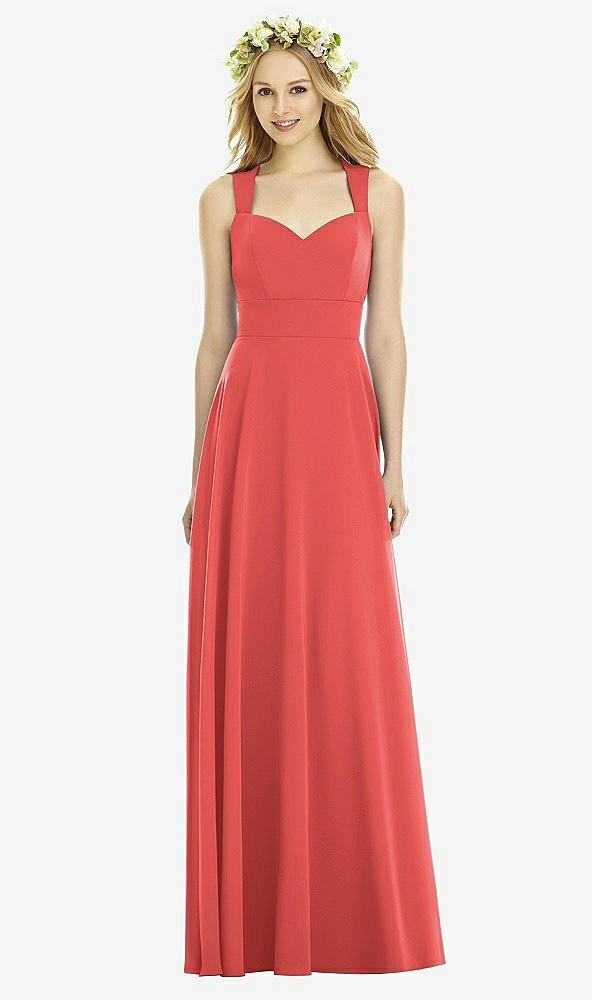 Back View - Perfect Coral Social Bridesmaids Dress 8177