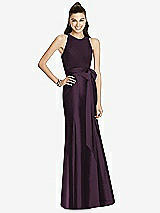 Front View Thumbnail - Aubergine & Aubergine Mikado Full Length Sleeveless Dress