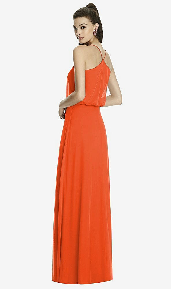 Back View - Tangerine Tango Alfred Sung Bridesmaid Dress D739