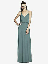 Front View Thumbnail - Smoke Blue Alfred Sung Bridesmaid Dress D739