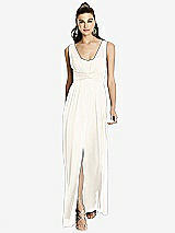 Front View Thumbnail - Ivory Maxi Chiffon Knit Shirred Strap Dress