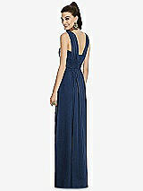 Rear View Thumbnail - Midnight Navy Maxi Chiffon Knit Shirred Strap Dress