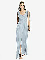 Front View Thumbnail - Mist Maxi Chiffon Knit Shirred Strap Dress