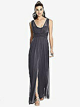 Front View Thumbnail - Onyx Maxi Chiffon Knit Shirred Strap Dress