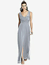 Front View Thumbnail - Platinum Maxi Chiffon Knit Shirred Strap Dress