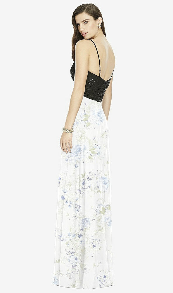 Back View - Bleu Garden Chiffon Maxi Skirt