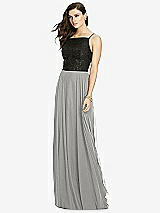 Front View Thumbnail - Chelsea Gray Chiffon Maxi Skirt