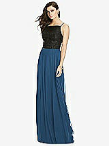 Front View Thumbnail - Dusk Blue Chiffon Maxi Skirt