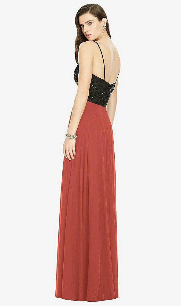 Back View - Amber Sunset Chiffon Maxi Skirt