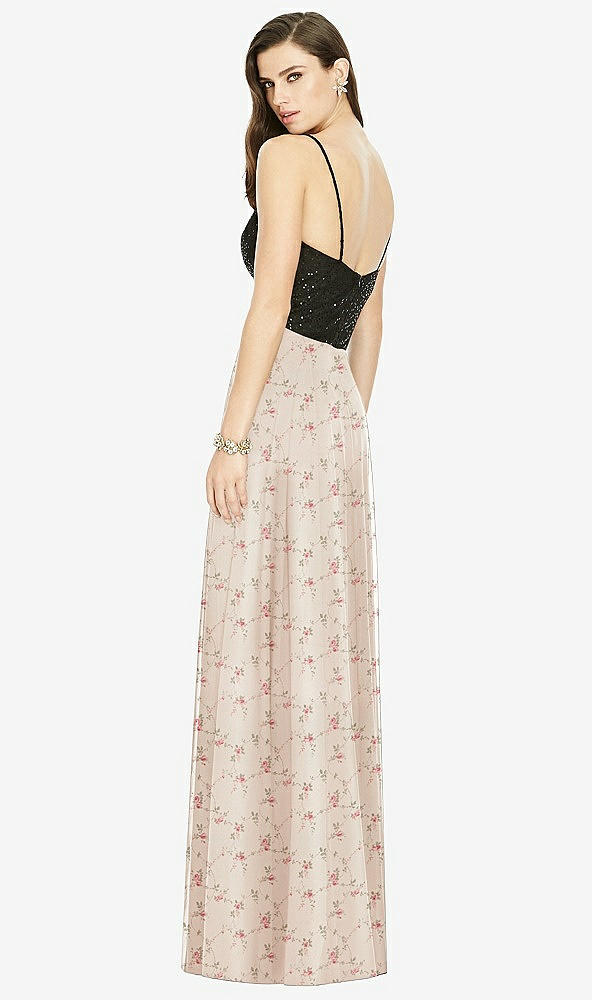 Back View - Coquette Floral Print Chiffon Maxi Skirt