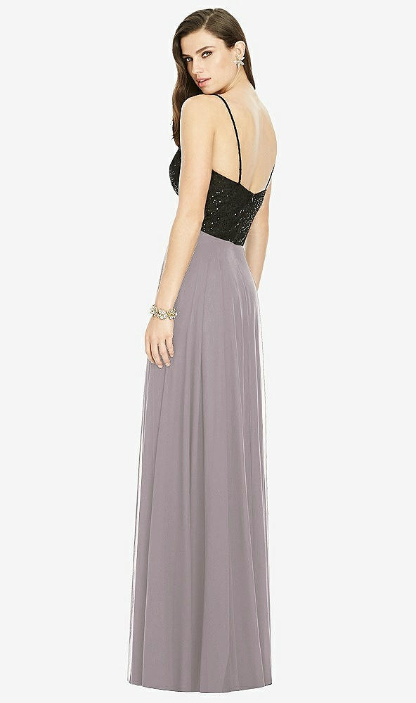 Back View - Cashmere Gray Chiffon Maxi Skirt