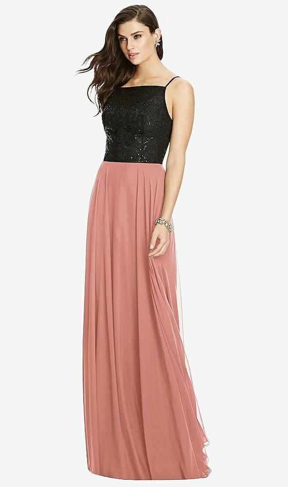 Front View - Desert Rose Chiffon Maxi Skirt