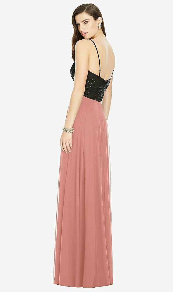 Back View - Desert Rose Chiffon Maxi Skirt