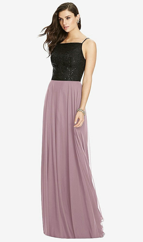 Front View - Dusty Rose Chiffon Maxi Skirt